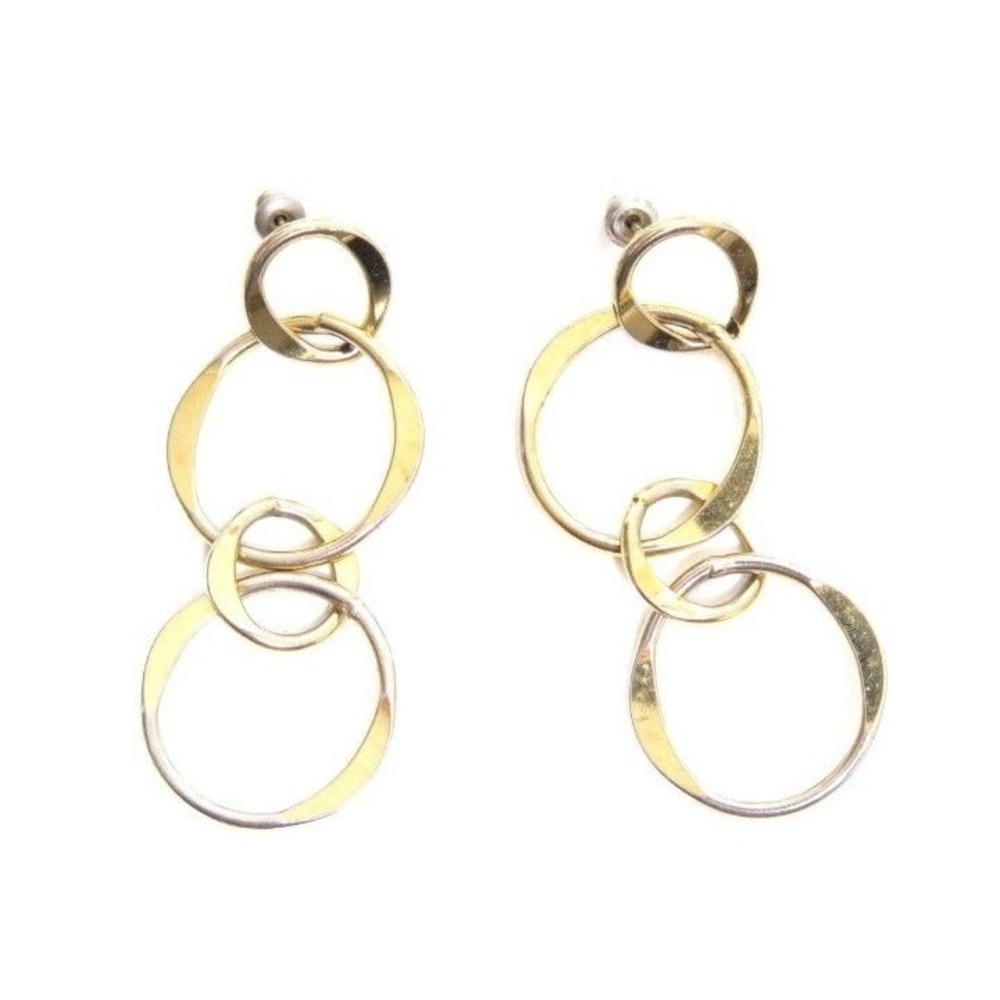 Vintage Long Linked Circles Earrings